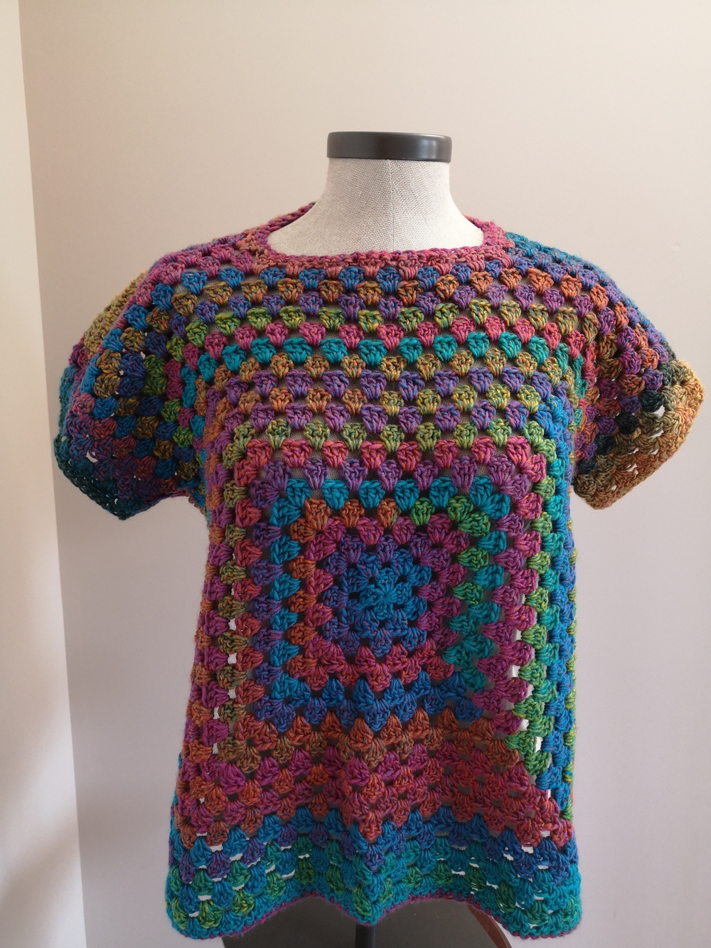 Handmade Crochet Rainbow Top | Open Back | Boho Festival Knit